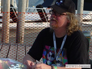 Ron English signs posters at Waterfront Film Festival